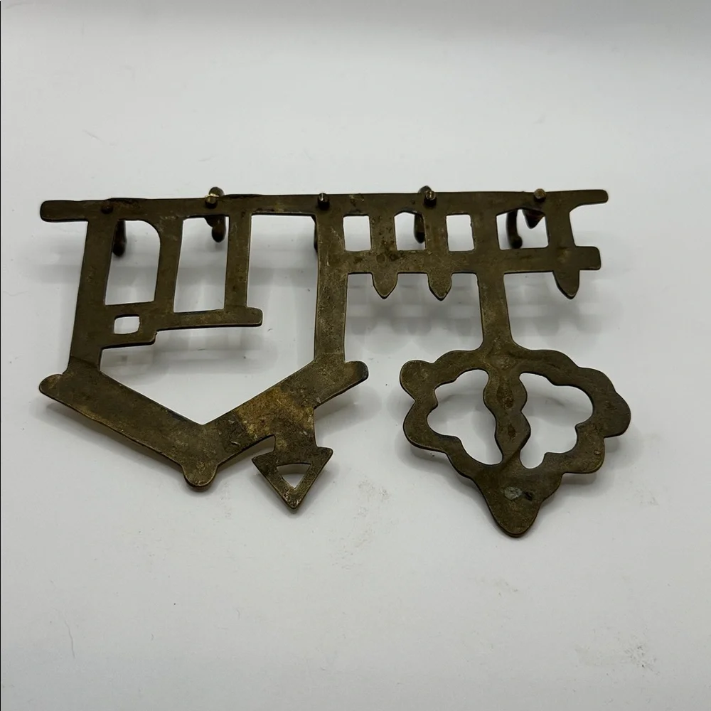 Vintage brass wall key holder